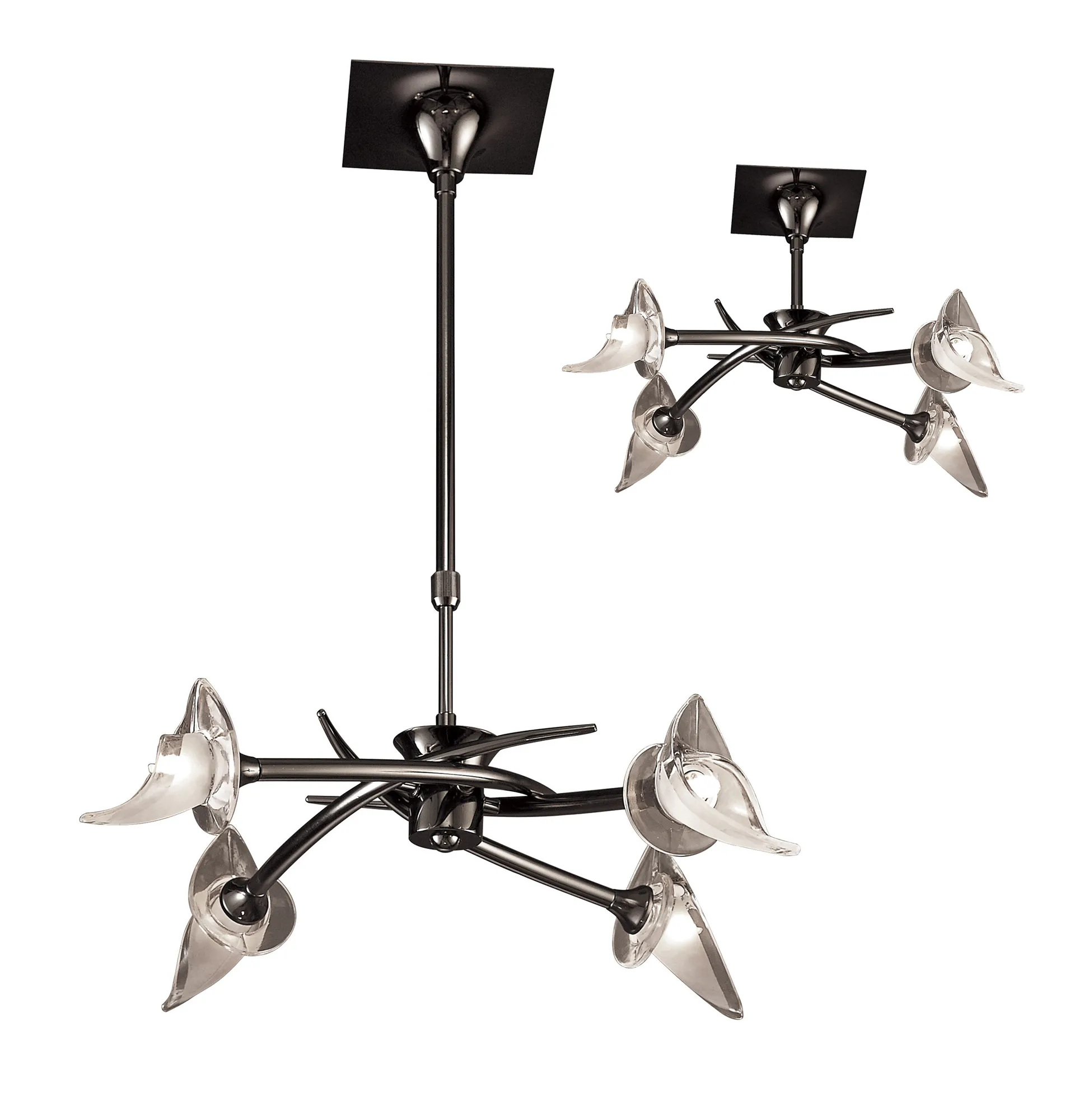 Flavia Black Chrome Ceiling Lights Mantra Multi Arm Fittings Flavia Black Chrome Ceiling Lights Mantra Multi Arm Fittings